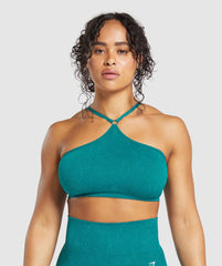 Adapt Fleck Seamless Halterneck Bralette - Ocean Teal/Artificial Teal