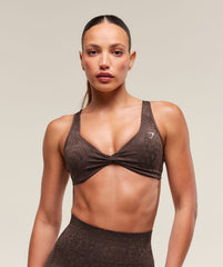 Adapt X Whitney Animal Seamless Twist Front Bra - Archive Brown/Soft Brown