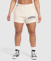 Lifting Essentials Graphic Brushed 4' Shorts - Oat White