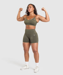 Gains Seamless Washed Shorts - Strength Green