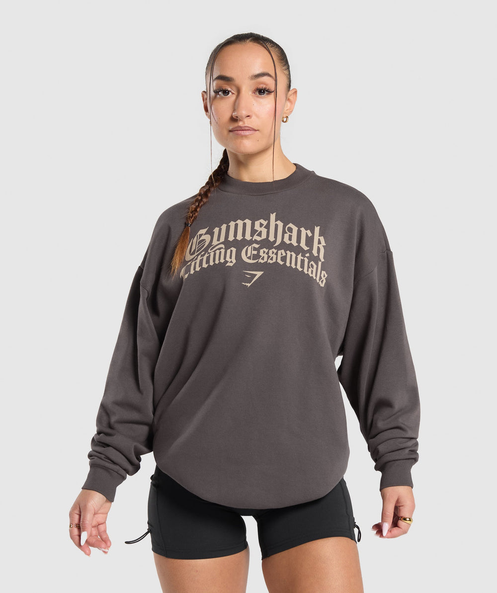 Lifting Essentials Oversized Sweatshirt - Greyed Purple