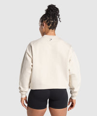 Lifting Essentials Graphic Brushed Oversized Sweatshirt - Oat White