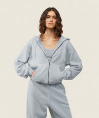 everywear Relaxed Zip Hoodie - Ice Grey
