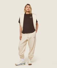 Phys Ed Graphic Sweatpants - Ecru White/Archive Brown
