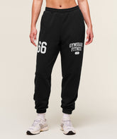 Varsity Graphic Oversized Joggers - Black
