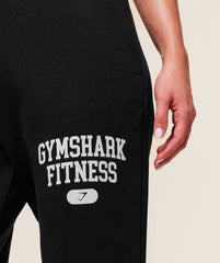 Varsity Graphic Oversized Joggers - Black