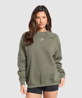 Training Oversized Fleece Sweatshirt - Base Green