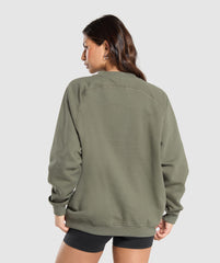 Training Oversized Fleece Sweatshirt - Base Green