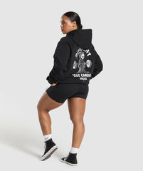 Graphic Reaper Oversized Hoodie - Black