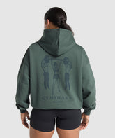 Retro Lifting Oversized Hoodie - Slate Teal