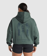 Retro Lifting Oversized Hoodie - Slate Teal