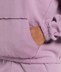 Fleece Oversized Hoodie - Soft Purple