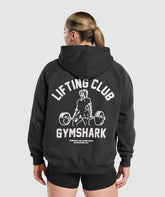 Lifting Club Graphic Brushed Hoodie - Black