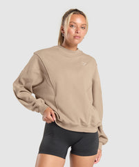 Rest Day Cotton Contour Pullover - Cement Brown