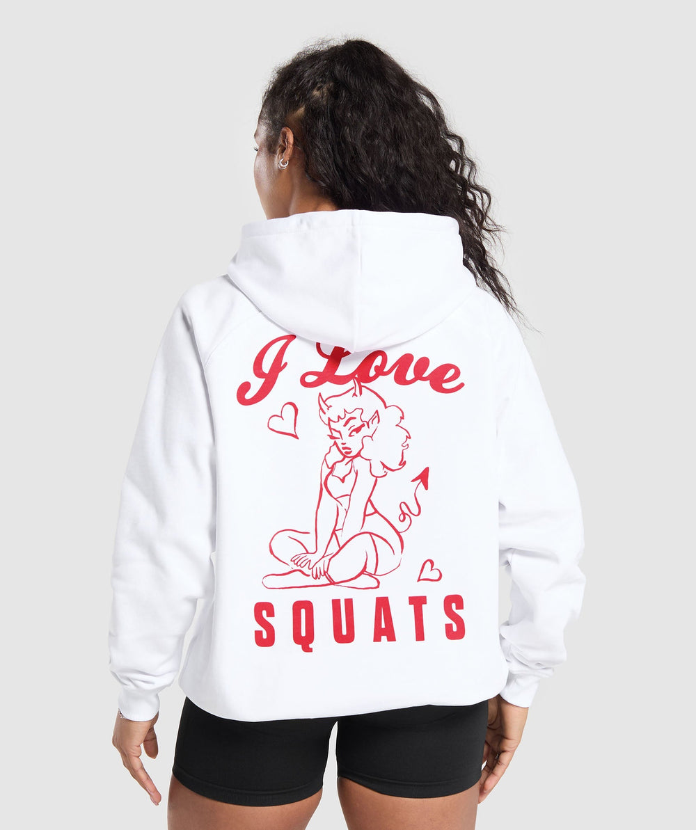 I Love Squats Hoodie - White