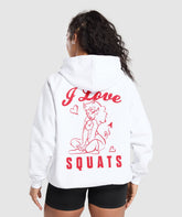 I Love Squats Hoodie - White