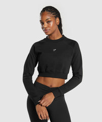 Training Fleece Cropped Sweatshirt - Black