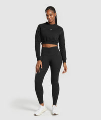 Training Fleece Cropped Sweatshirt - Black
