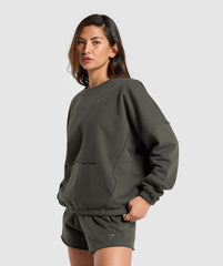 Fleece Oversized Sweatshirt - Strength Green