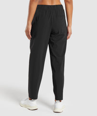 Tapered Woven Pants - Black
