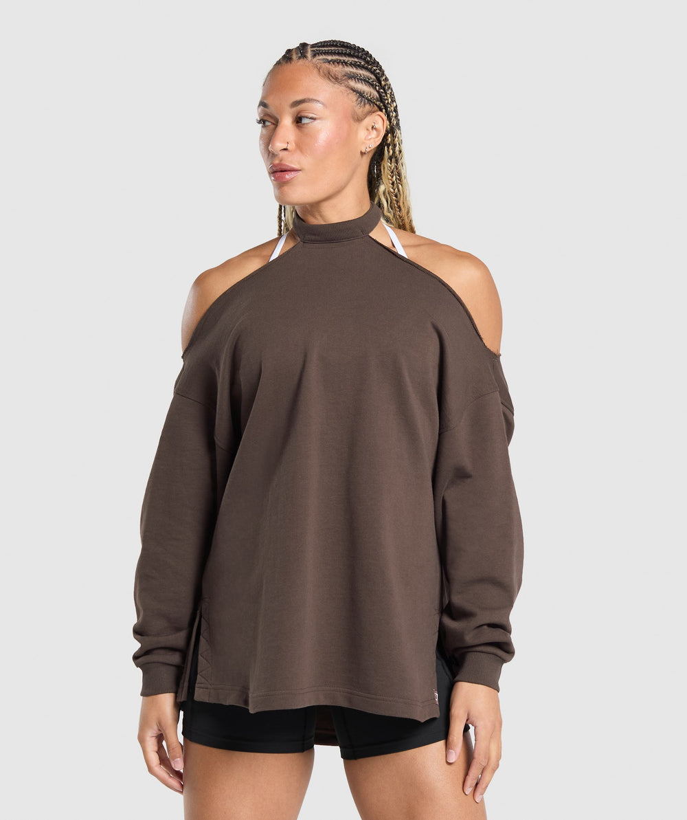 Superset Longline Sweatshirt - Deep Brown