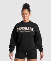 Lifting Essentials Graphic Brushed Oversized Sweatshirt - Black