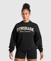 Lifting Essentials Graphic Brushed Oversized Sweatshirt - Black
