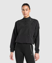 Running 1/4 Zip Track Top - Black