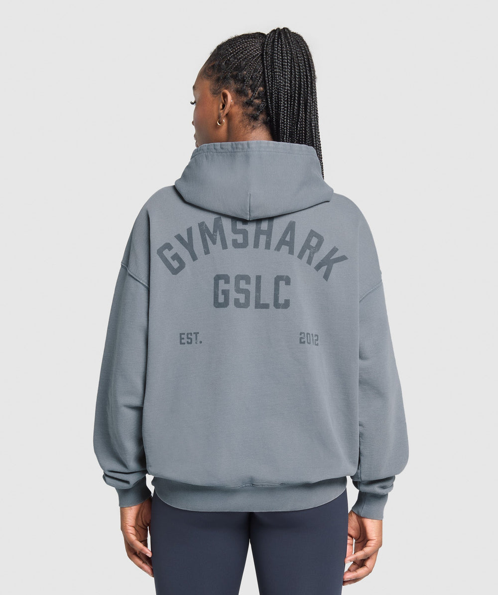 GSLC Graphic Oversized Hoodie - Iron Blue