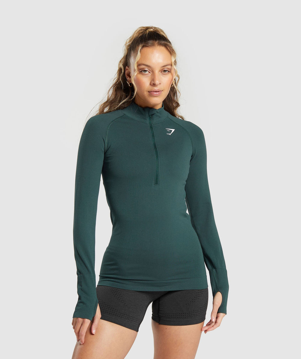 Vital 1/2 Zip - Woodland Green Marl