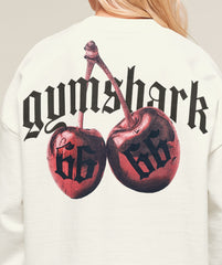 Cherry Graphic Oversized Sweatshirt - Soft White
