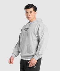 XXL Graphic Hoodie - Light Grey Core Marl