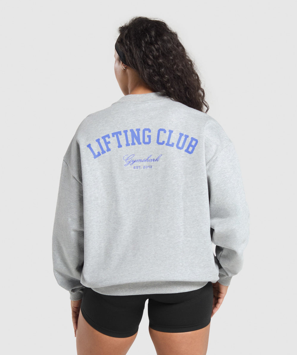Lifting Club Oversized Sweatshirt - Light Grey Core Marl