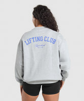 Lifting Club Oversized Sweatshirt - Light Grey Core Marl