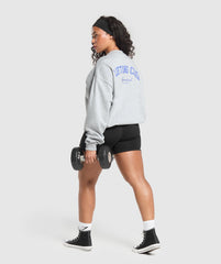 Lifting Club Oversized Sweatshirt - Light Grey Core Marl