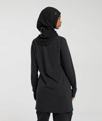 Long Line Long Sleeve Top - Black