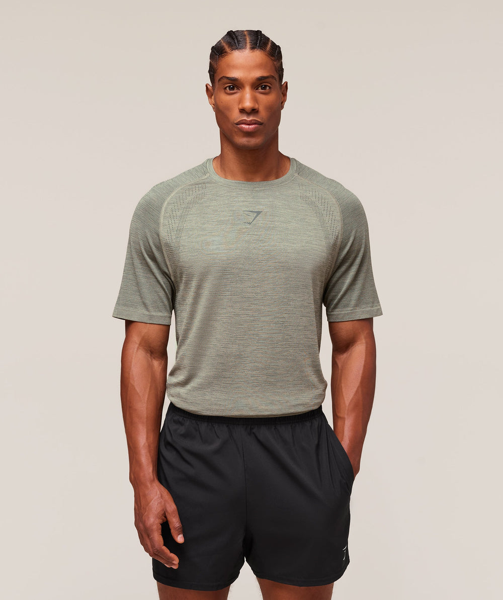 Versatile Seamless T-Shirt - Chalk Green/Slate Teal