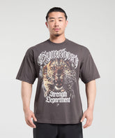 Strength Department Animal Oversized T-Shirt - Greyed Purple
