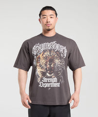 Strength Department Animal Oversized T-Shirt - Greyed Purple
