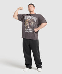 Strength Department Animal Oversized T-Shirt - Greyed Purple