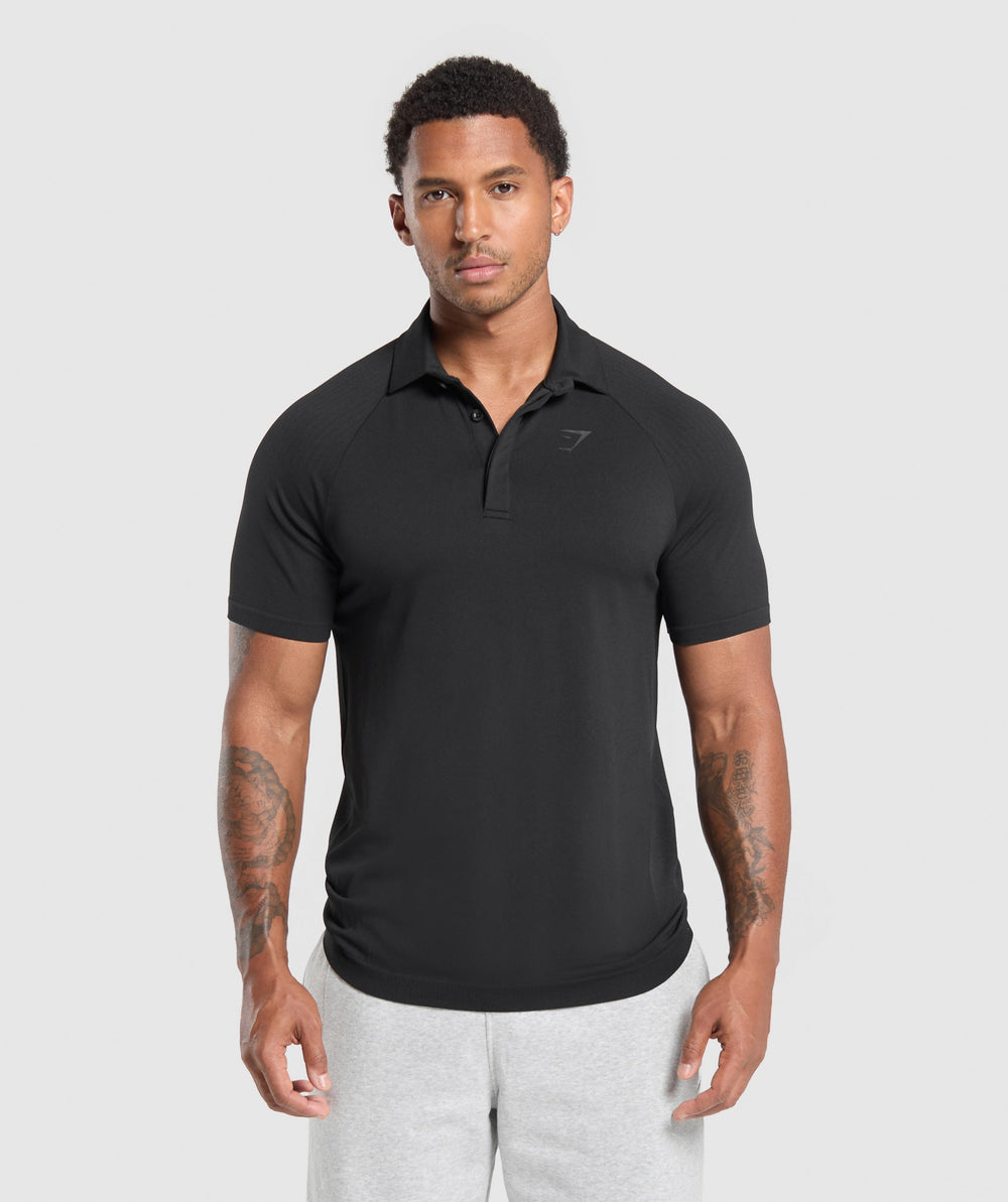 Seamless Polo Shirt - Black