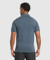 Seamless Polo Shirt - Titanium Blue