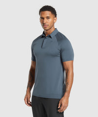 Seamless Polo Shirt - Titanium Blue