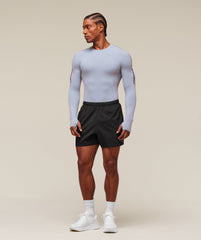 everywear Warp Knit Long Sleeve T-Shirt - Pale Blue