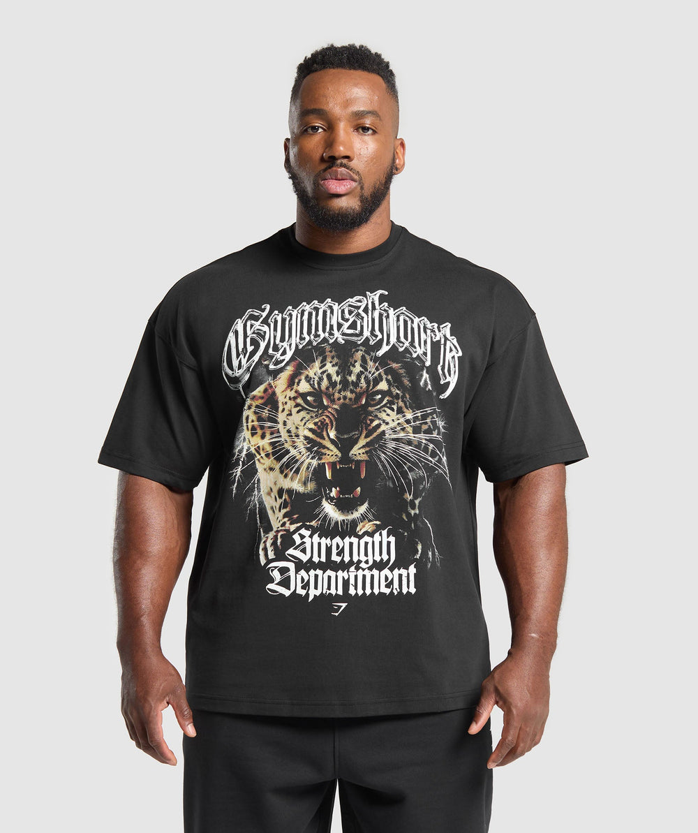 Strength Department Animal Oversized T-Shirt - Black