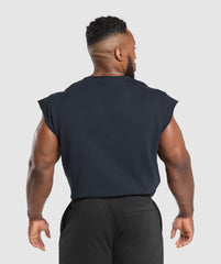 Graphic Cut Off T-Shirt - Heavy Blue