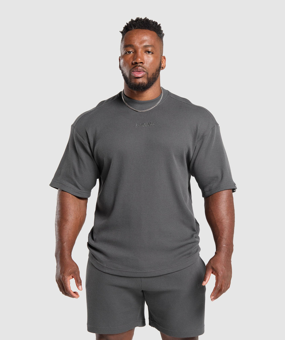 Waffle Oversized T-Shirt - Onyx Grey