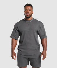 Waffle Oversized T-Shirt - Onyx Grey
