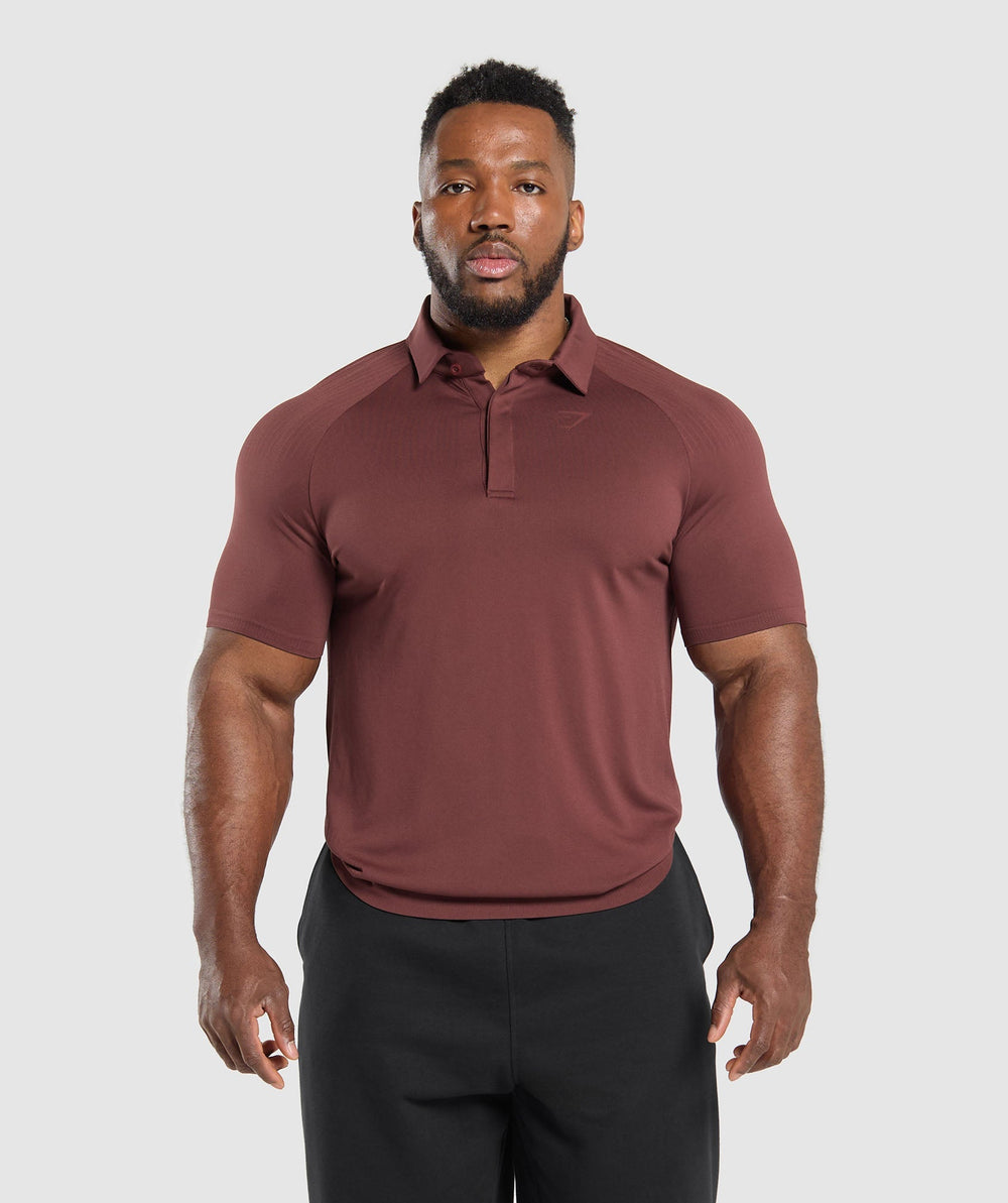 Seamless Polo Shirt - Burgundy Brown