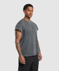 Washed Double Layer T-Shirt - Black